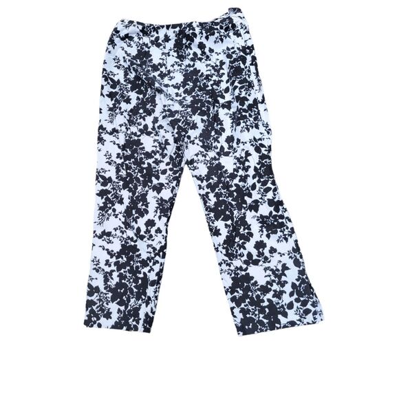 GAP Black and White Floral Pants - 10 - Picture 3 of 4